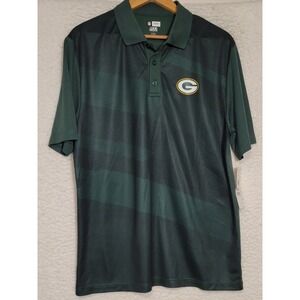 Green Bay Packers Polo Shirt Dark Green Sz L Short Sleeve NEW Pullover Men 1324